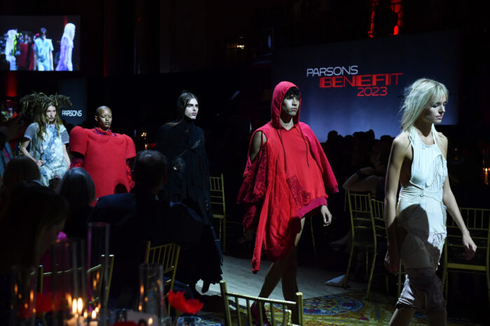 The 74th Annual Parsons Benefit - Models walk the runway wearing designs by Parsons MFA Fashion Design and Society students at the 74th Annual Parsons Benefit at Cipriani Wall Street on May 24, 2023 in New York City.