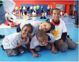 Group of children playing inside
