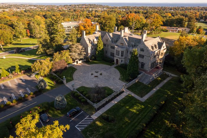 aerial view of Fairfield University