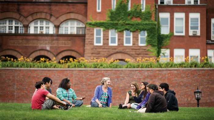 Cushing Students on Lawn